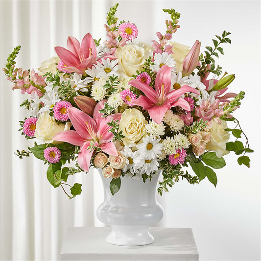 Empathetic Blooms Urn Arrangement –  Blessing Blossom Designs Llc, Charlotte NC