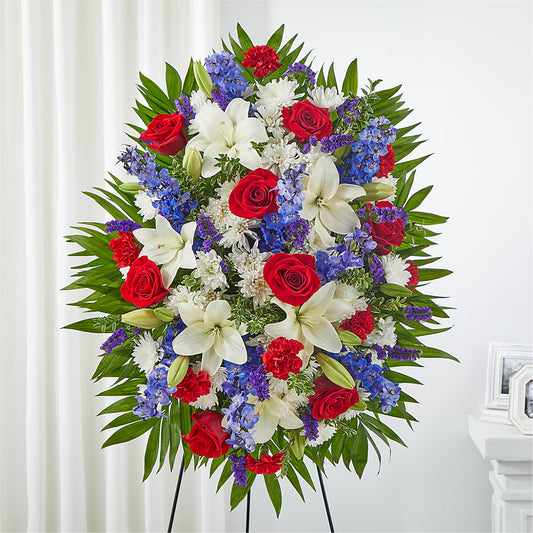 Cherished Service Standing Spray –  Blessing Blossom Designs Llc, Charlotte NC