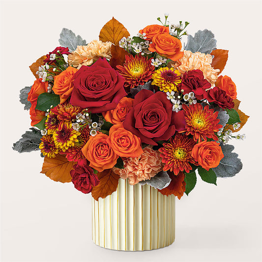 Merlot Bouquet with Ivory Vase –  Blessing Blossom Designs Llc, Charlotte NC