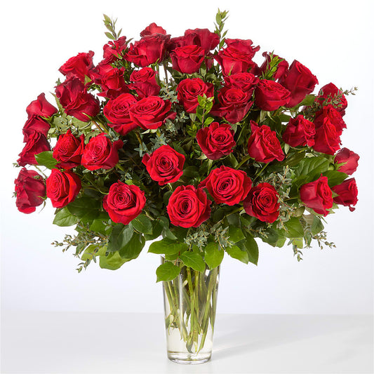 Forever Yours Fifty Stem Red Rose Bouquet –  Blessing Blossom Designs Llc, Charlotte NC